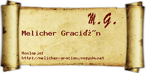 Melicher Gracián névjegykártya